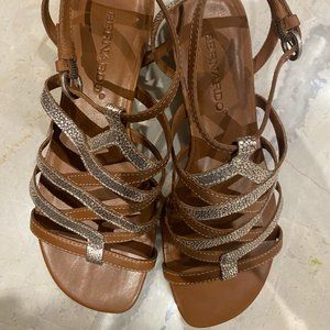 tan and gold sandals - small heel